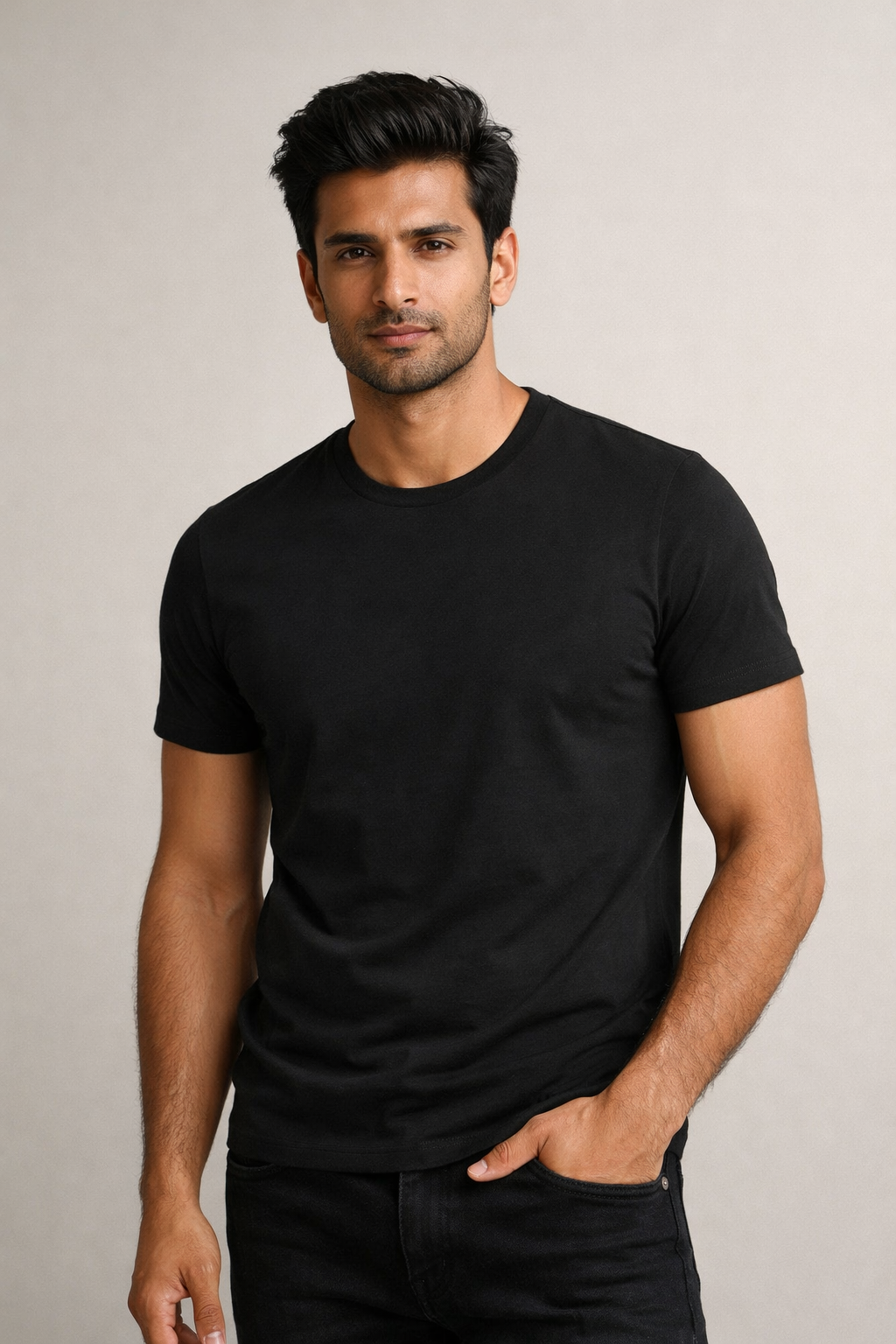 Lumenia Classic Fit Cotton T-Shirt – Black