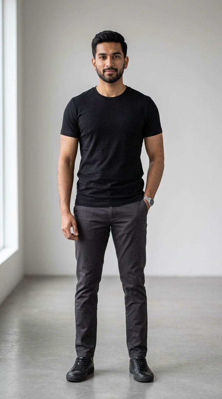 Lumenia Classic Fit Cotton T-Shirt – Black